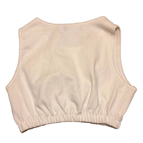 Pretty Little Thing White Textured Sleeveless Crop Top Women’s Size 6 - Picture 4 of 6